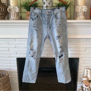 PacSun Vintage Loose Distressed Light Wash Blue Men’s Denim Size 32